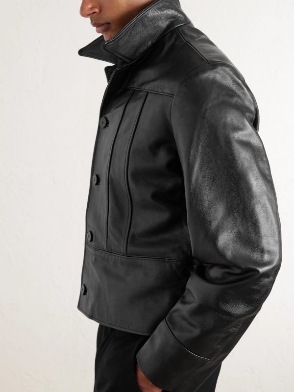 Nick Slim-Fit Panelled Leather Jacket - CU Nick Slim-Fit Panelled Leather Jacket - CU