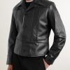 Nick Slim-Fit Panelled Leather Jacket - FR Nick Slim-Fit Panelled Leather Jacket - FR
