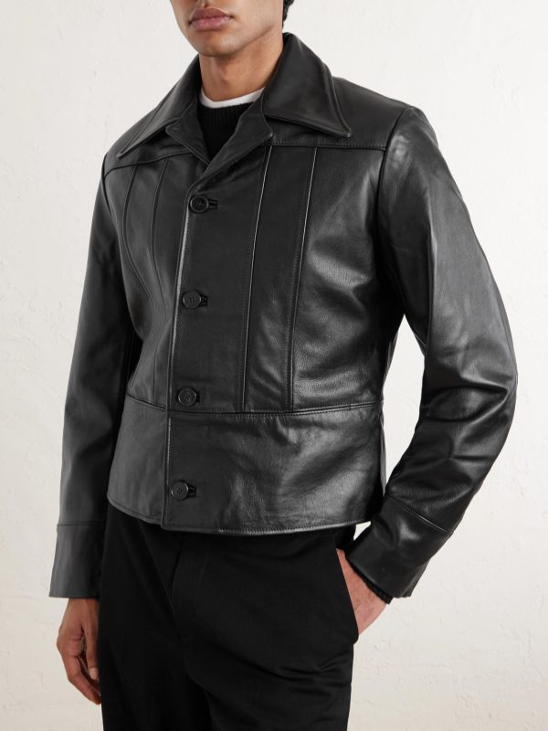 Nick Slim-Fit Panelled Leather Jacket - FR Nick Slim-Fit Panelled Leather Jacket - FR