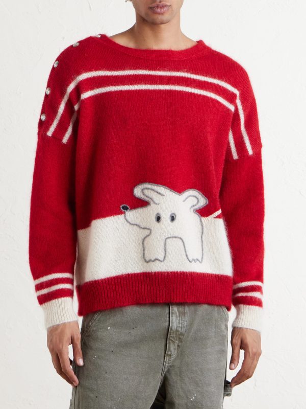 Rat Embroidered Striped Mohair and Silk-Blend Sweater - FR Rat Embroidered Striped Mohair and Silk-Blend Sweater - FR