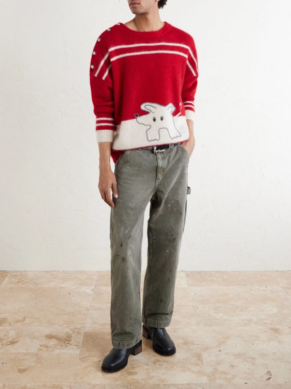 Rat Embroidered Striped Mohair and Silk-Blend Sweater - OU Rat Embroidered Striped Mohair and Silk-Blend Sweater - OU