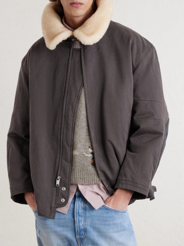Viktor Shearling-Trimmed Padded Cotton-Twill Jacket - FR