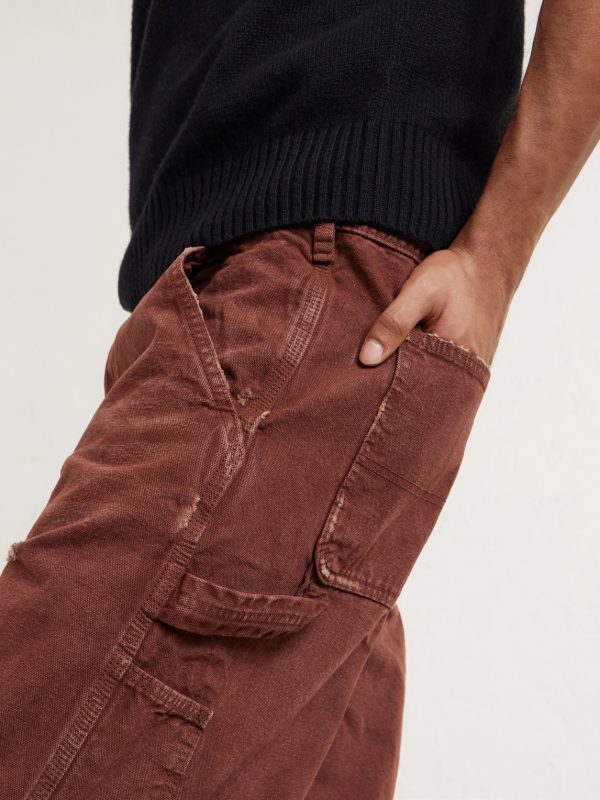 Paint Straight-Leg Distressed Cotton-Canvas Trousers - CU Paint Straight-Leg Distressed Cotton-Canvas Trousers - CU