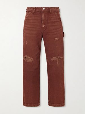 Paint Straight-Leg Distressed Cotton-Canvas Trousers Paint Straight-Leg Distressed Cotton-Canvas Trousers