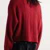 Distressed Cable-Knit Cashmere Sweater - BK Distressed Cable-Knit Cashmere Sweater - BK