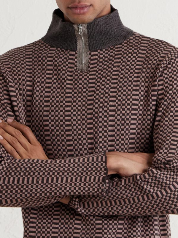 Puke & Cry Intarsia Cotton Half-Zip Sweater - CU Puke & Cry Intarsia Cotton Half-Zip Sweater - CU