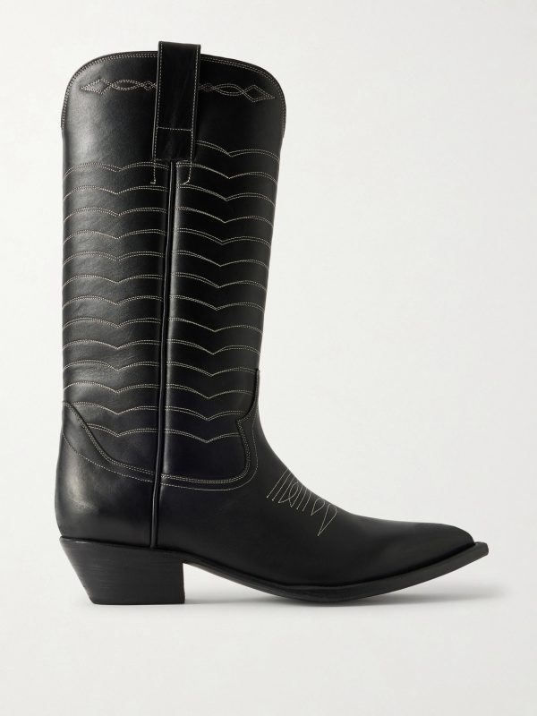 Split Ends Embroidered Leather Boots