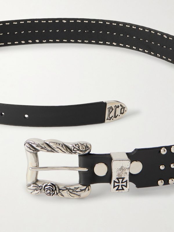 Lock Jaw 3.5cm Studded Leather Belt - E1 Lock Jaw 3.5cm Studded Leather Belt - E1