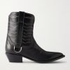 Split Ends Embroidered Leather Ankle Boots Split Ends Embroidered Leather Ankle Boots