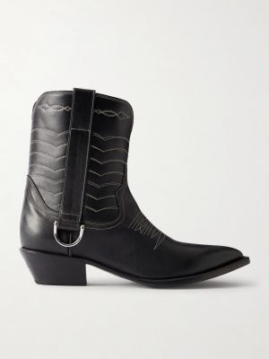 Split Ends Embroidered Leather Ankle Boots Split Ends Embroidered Leather Ankle Boots