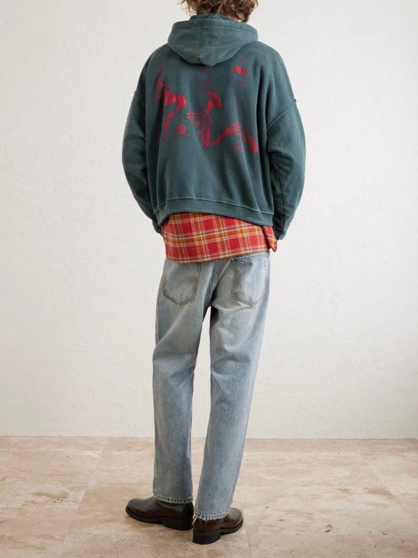 Psychothérapie de L'adolescent Printed Distressed Cotton-Jersey Hoodie - BK Psychothérapie de L'adolescent Printed Distressed Cotton-Jersey Hoodie - BK