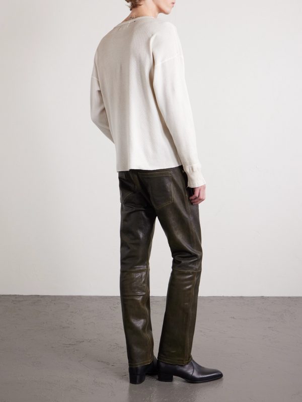 Moto Fly Slim-Fit Straight-Leg Leather Trousers - BK Moto Fly Slim-Fit Straight-Leg Leather Trousers - BK