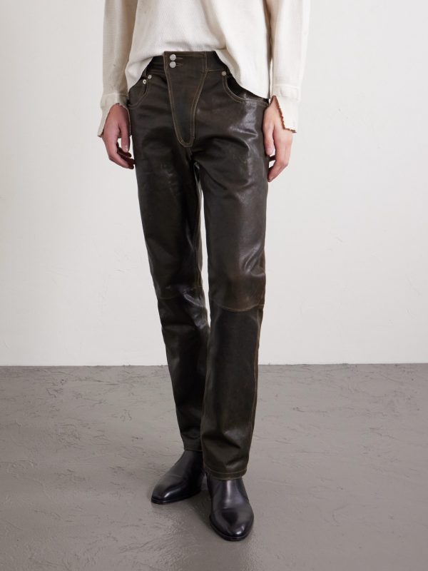 Moto Fly Slim-Fit Straight-Leg Leather Trousers - FR Moto Fly Slim-Fit Straight-Leg Leather Trousers - FR