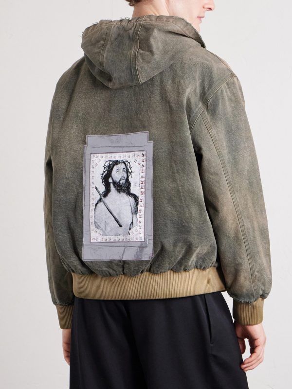 War Started Appliquéd Cotton-Canvas Hooded Jacket - BK War Started Appliquéd Cotton-Canvas Hooded Jacket - BK