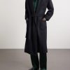 Logo-Embroidered Belted Wool and Cashmere-Blend Robe - OU Logo-Embroidered Belted Wool and Cashmere-Blend Robe - OU