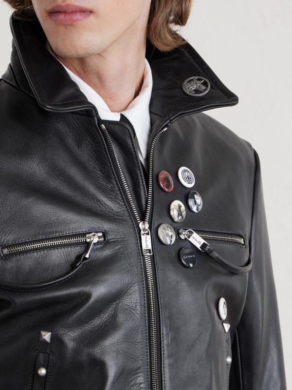 Sid Cropped Studded Embellished Leather Jacket - CU Sid Cropped Studded Embellished Leather Jacket - CU