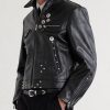 Sid Cropped Studded Embellished Leather Jacket - FR Sid Cropped Studded Embellished Leather Jacket - FR