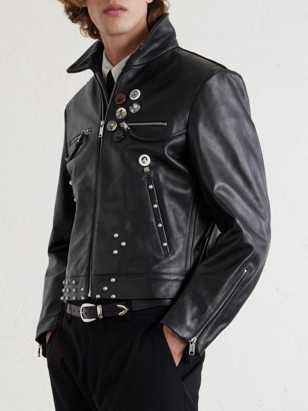 Sid Cropped Studded Embellished Leather Jacket - FR Sid Cropped Studded Embellished Leather Jacket - FR