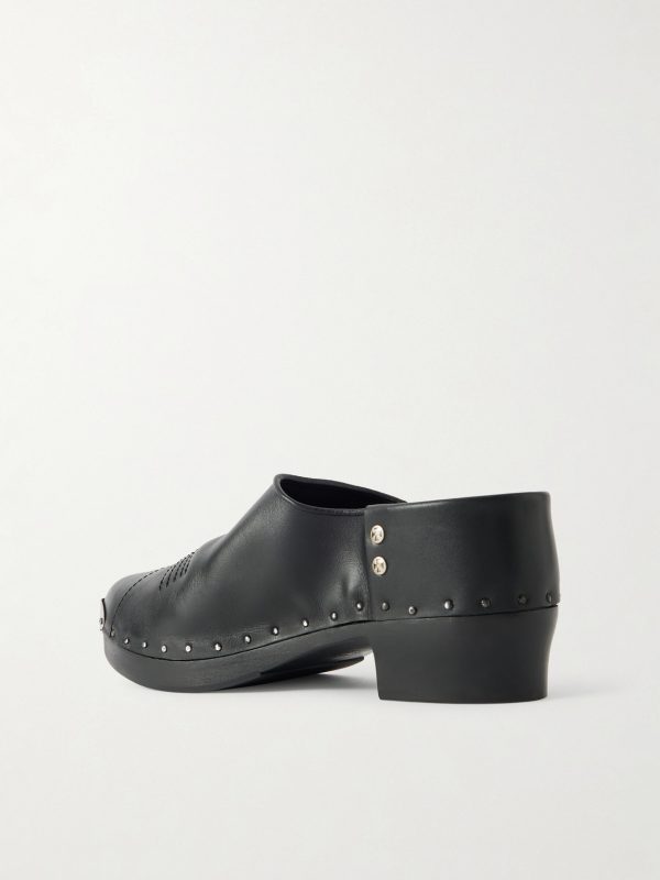 Studded Leather Clogs - BK