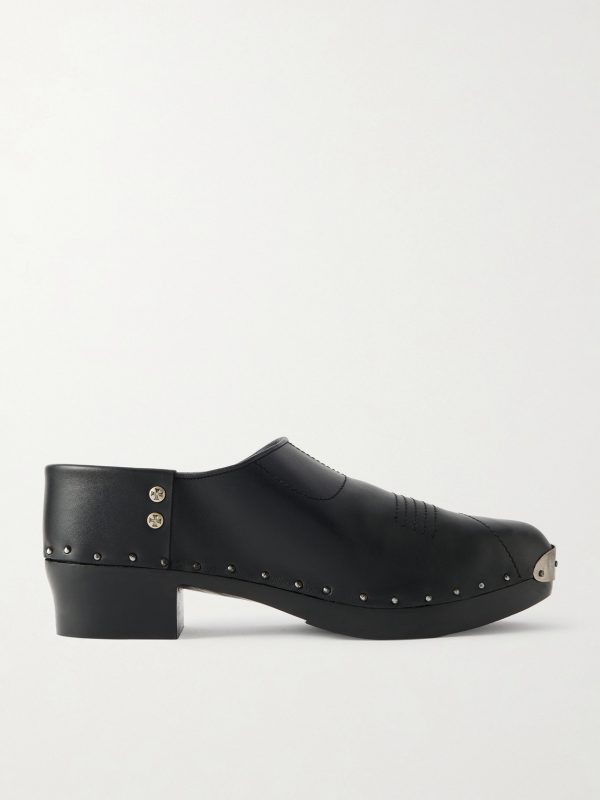 Studded Leather Clogs