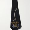 Bull 12cm Embroidered Virgin Wool-Twill Tie Bull 12cm Embroidered Virgin Wool-Twill Tie