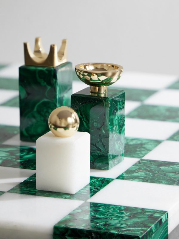 Marble and Malachite Chess Set - CU Marble and Malachite Chess Set - CU