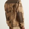 Oak Shell-Trimmed Printed Fleece Jacket - BK