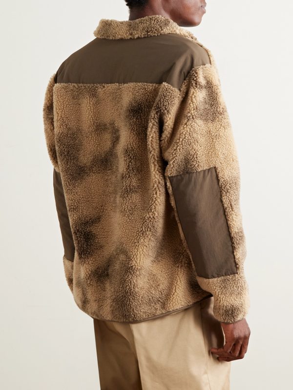 Oak Shell-Trimmed Printed Fleece Jacket - BK