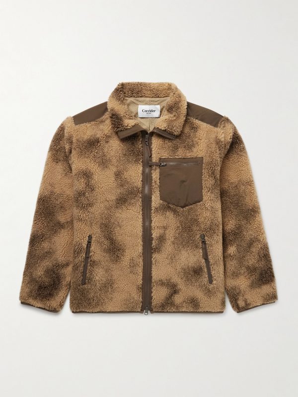 Oak Shell-Trimmed Printed Fleece Jacket