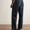 Straight-Leg Garment-Dyed Stretch-Cotton Twill Trousers - BK Straight-Leg Garment-Dyed Stretch-Cotton Twill Trousers - BK