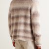 Striped Brushed Alpaca-Blend Cardigan - BK