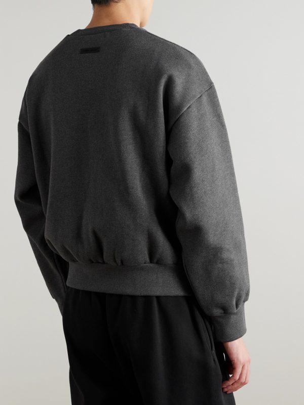 Logo-Embossed Cotton-Blend Jersey Sweatshirt - BK Logo-Embossed Cotton-Blend Jersey Sweatshirt - BK