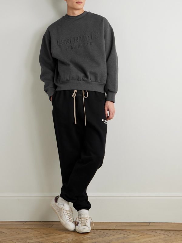 Logo-Embossed Cotton-Blend Jersey Sweatshirt - OU Logo-Embossed Cotton-Blend Jersey Sweatshirt - OU