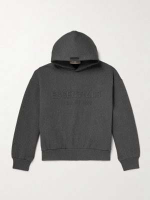 Logo-Embossed Cotton-Blend Jersey Hoodie