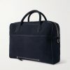 Closer All Day Leather-Trimmed Nubuck Briefcase - BK