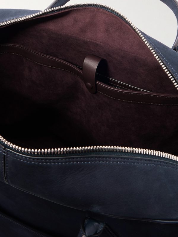 Closer All Day Leather-Trimmed Nubuck Briefcase - E1