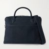 Closer All Day Leather-Trimmed Nubuck Briefcase