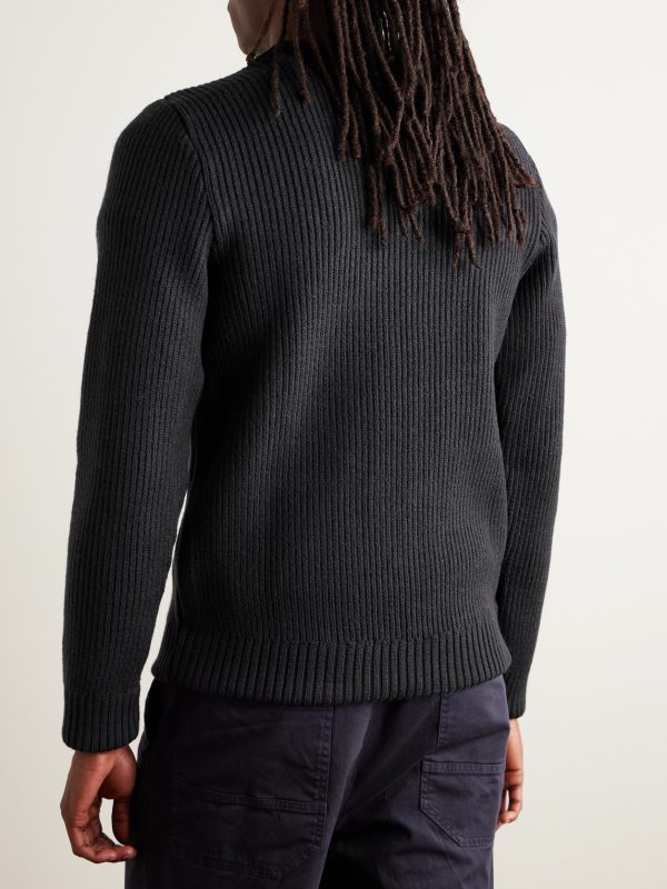 Felt-0 Ribbed Virgin Wool Sweater - BK Felt-0 Ribbed Virgin Wool Sweater - BK