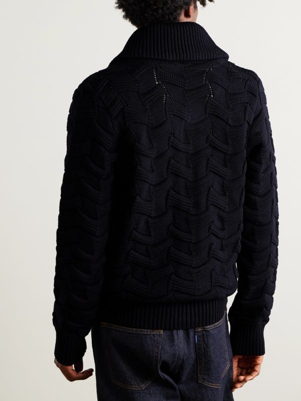 Epigon Shawl-Collar Virgin Wool Cardigan - BK