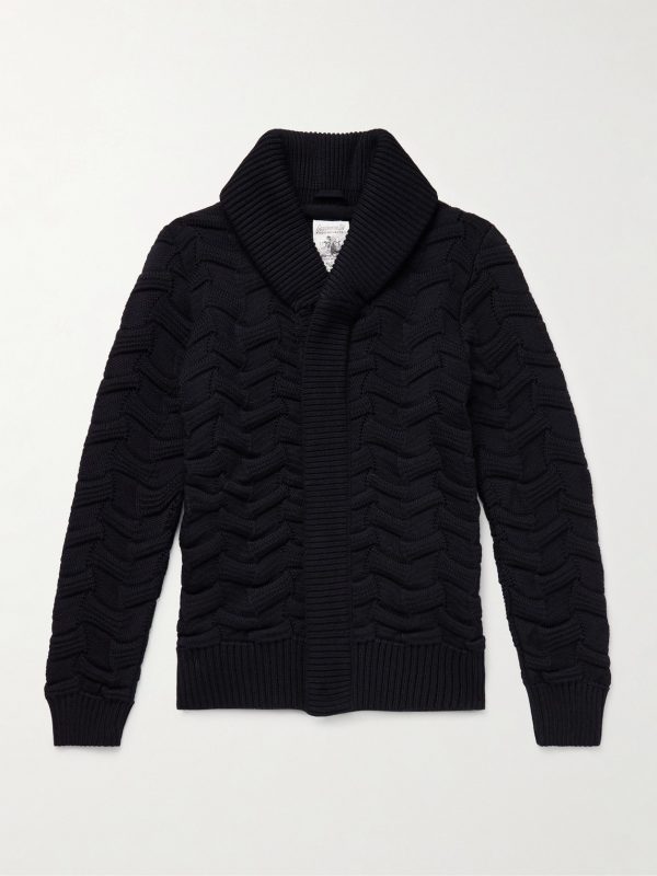 Epigon Shawl-Collar Virgin Wool Cardigan