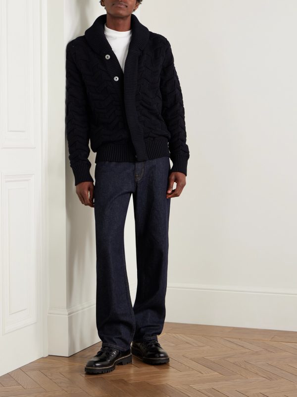 Epigon Shawl-Collar Virgin Wool Cardigan - OU