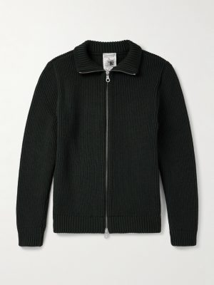 Virgin Wool Zip-Up Cardigan