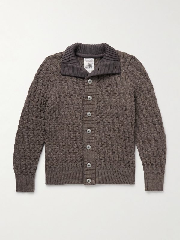 Stark Textured Virgin Wool Cardigan Stark Textured Virgin Wool Cardigan