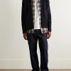 Fisherman Wool Zip-Up Cardigan - OU Fisherman Wool Zip-Up Cardigan - OU