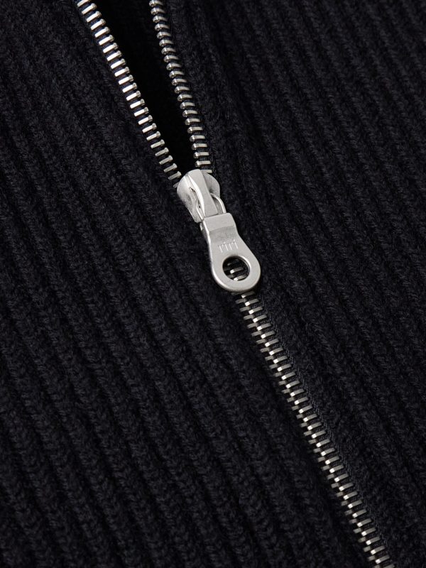 Virgin Wool Zip-Up Cardigan - CU