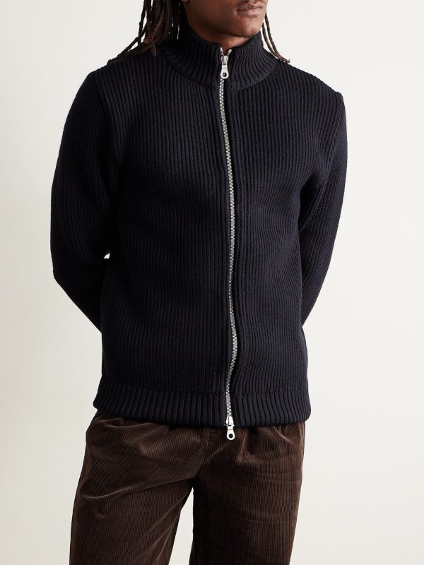 Virgin Wool Zip-Up Cardigan - FR