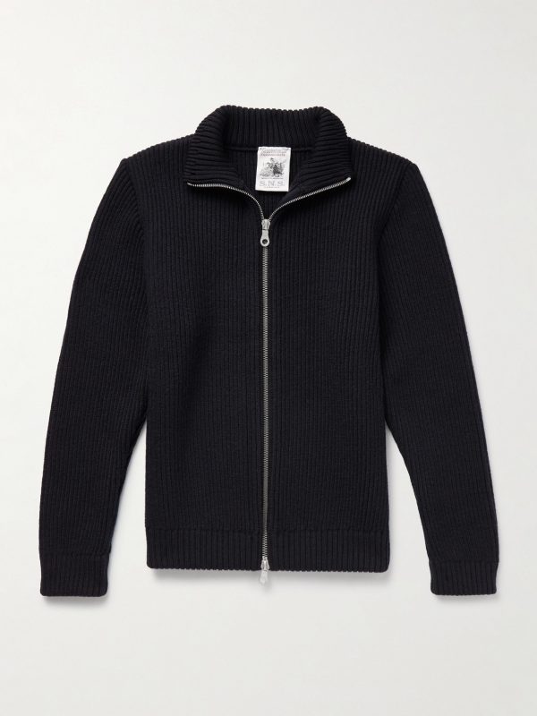 Virgin Wool Zip-Up Cardigan
