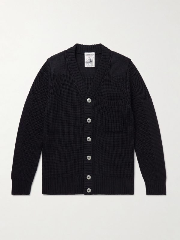 Robust Ribbed Virgin Wool Cardigan