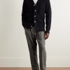 Robust Ribbed Virgin Wool Cardigan - OU