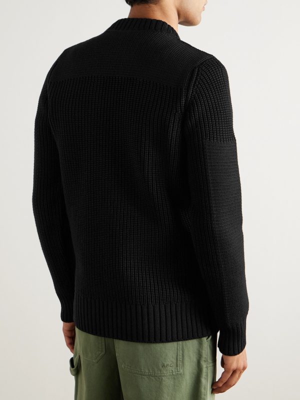 Robust Slim-Fit Ribbed Merino Wool Sweater - BK